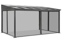 Altanskärmtak i aluminium 4 x 6 m Tarragona med myggnät Garden Point antracit