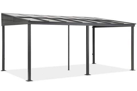 Altanskärmtak i aluminium 4 x 6 m Tarragona med myggnät Garden Point antracit