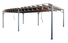 Antracit Paros 3x6m terrasspergola med Garden Point gardiner