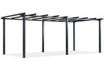 Barbados 3 x 6 m antracit Garden Point metall patio pergola ram
