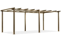 Barbados 3 x 6 m träliknande Garden Point metall patio pergola ram