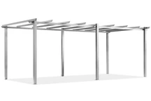 Barbados 3 x 6 m vit Garden Point metall patio pergola ram