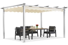 Barbados terrass pergola 3x4 m Garden Point vit och beige