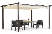 Barbados terrass pergola 3x4 m Garden Point woodlike-beige