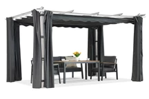 Barbados terrass pergola 3x4 m med Garden Point gardiner vit-antracit