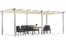 Barbados terrass pergola 3x6 m Garden Point vit och beige