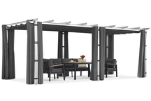 Barbados terrass pergola 3x6 m med Garden Point gardiner vit och antracit