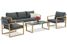 Belluno Garden Point trädgårdsmöbelset i antracit aluminium