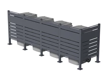 Hölje för 4 st 120l eller 240l papperskorgar Halen CoverTech antracit
