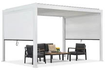 Lagos 3x4 fristående terrasspergola med 3 m sidoluckor Garden Point vit