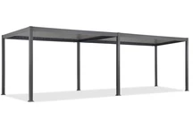 Lagos 3x6 fristående terrasspergola med 3m Garden Point antracitfärgade sidoluckor