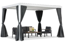 Lagos Premium 3x4 Garden Point fristående pergola för terrass vit och antracit