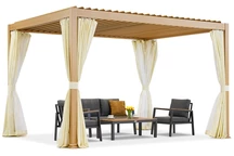 Lagos Premium 3x4 Garden Point träliknande fristående pergola för terrass - vit