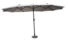 Merida dubbelt trädgårdsparaply 2,7 x 4x5 m grå Garden Point