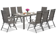 Polywood Verona trädgårdsset i aluminium för 8 personer Garden Point grå