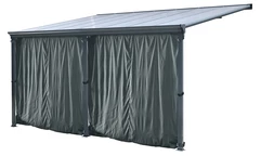San Diego terrasstak i aluminium med gardiner 4,3 x 3 m CoverTech antracit