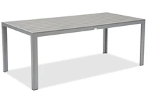 Stort trädgårdsbord i aluminium och polywood 200 cm Verona Garden Point ljusgrå