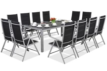 Trädgårdsmöbler i aluminium med stort bord Polywood Verona för 12 personer Garden PointTrädgårdsmöbler i aluminium med stort bord Polywood Verona för 12 personer Garden Point