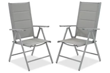 Verona Garden Point stolsset i aluminium - 2 delar ljusgrå