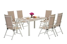 Verona trädgårdsset i polywood och aluminium för 6 personer Garden Point beige