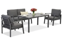 Zakintos Apetito 4 set i antracit aluminium Garden Point