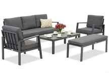 Zakintos Coffee 5 aluminiumset med bänk antracit Garden Point