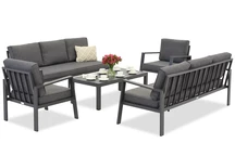 Zakintos Coffee 8 antracit Garden Point lyxig möbelset i aluminium