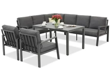 Zakintos Comida 7 antracit Garden Point hörnsoffgrupp