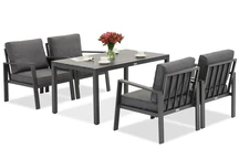 Zakintos Premium 4 trädgårdsmöbler i antracit aluminium Garden Point