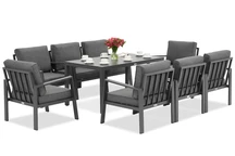 Zakintos Premium 8 antracit Garden Point trädgårdsmöbler i aluminium