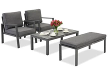 Zakintos Terrassmöbelset med bänk antracit Garden Point