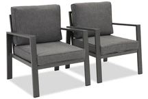 Zakintos antracit aluminiumfåtölj Garden Point - 2 delar