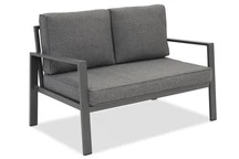 Zakintos tvåsitsig soffa i antracit aluminium Garden Point
