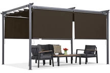 Brun terrasspergola med rulljalusier La Palma 4x4m Garden Point