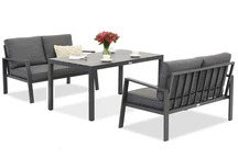 Zakintos Apetito 4 aluminiumset med soffor antracit Garden Point