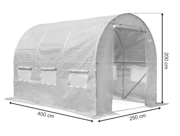 Wymiary produktu Tält av metallfolie 2,5x4 m vit Garden Point - 250x400x200