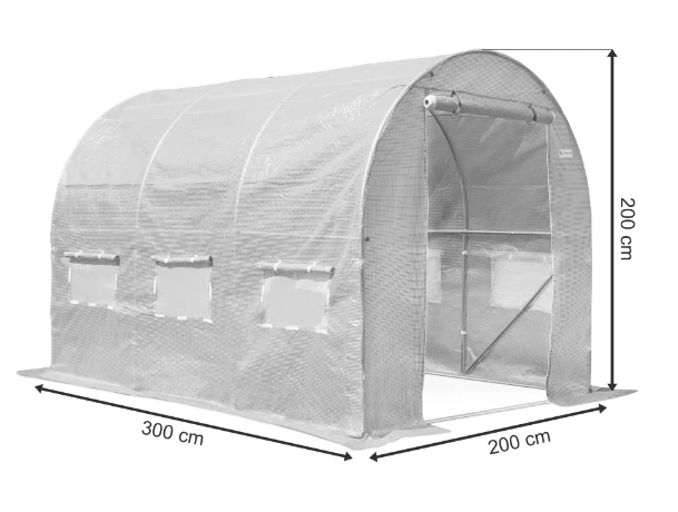 Wymiary produktu Folie för en 2x3 m tunnel vit - 200x300x200