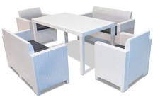 Möbelgrupp i konstrotting Nebraska Apetito 6 vit Bica