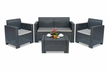  Möbelgrupp i konstrotting Nebraska Coffee 4 antracit Bica