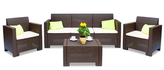 Möbelgrupp i konstrotting Nebraska Coffee 5 brun Bica